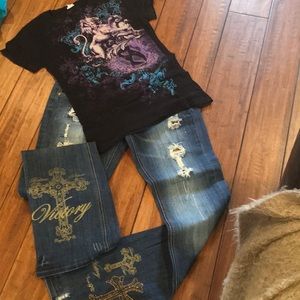 Cowgirl tuff jeans and sanctify tee